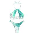 thumbnail image 4 of Aayomet Ensemble Bikini Rehausseur Taille Haute à Lacets pour Femmes, Vert S, 4 of 4