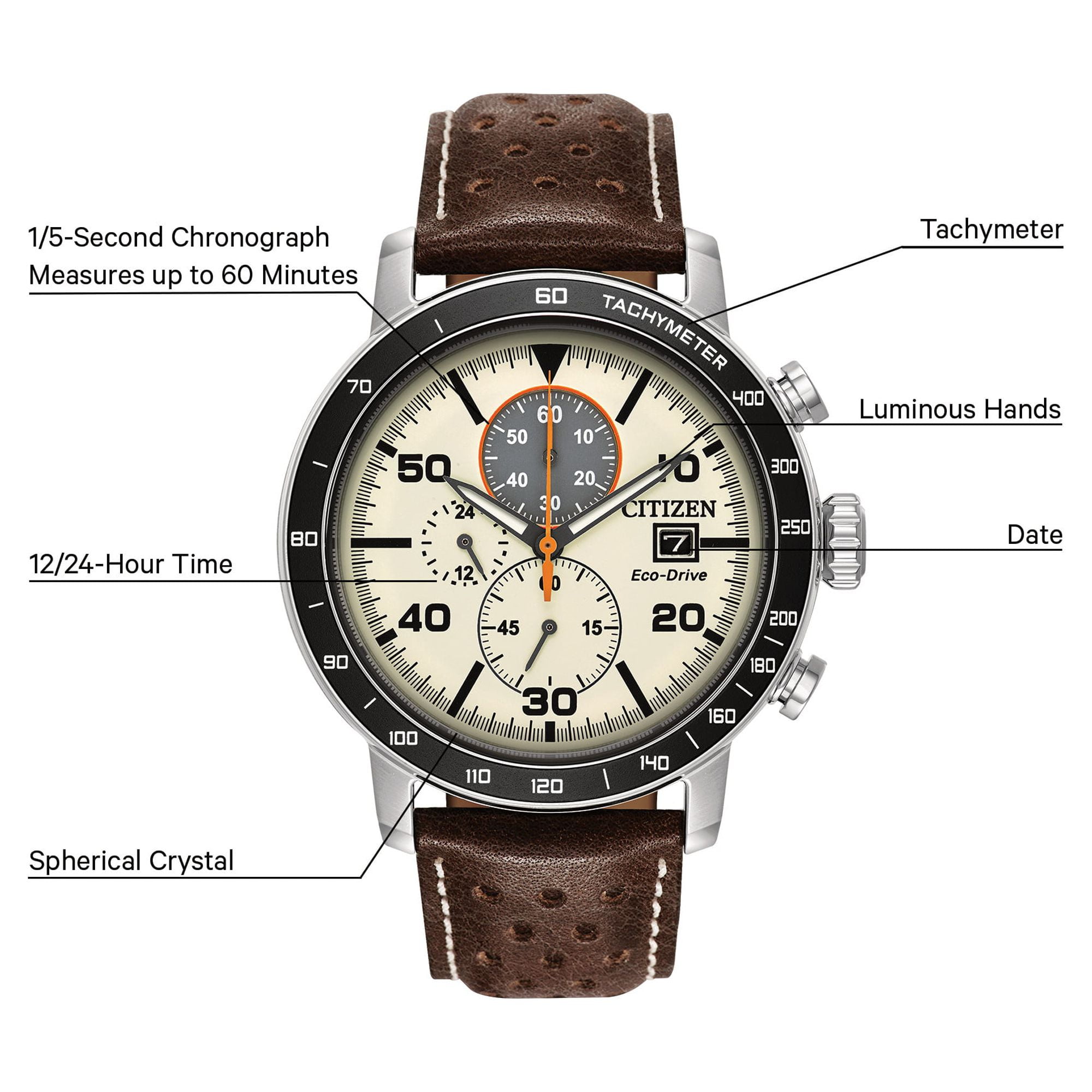 Citizen Eco-Drive Brycen Chronograph Light Brown Dial Men's Citizen Eco-Drive Brycen Chronograph Light Brown Dial Men's