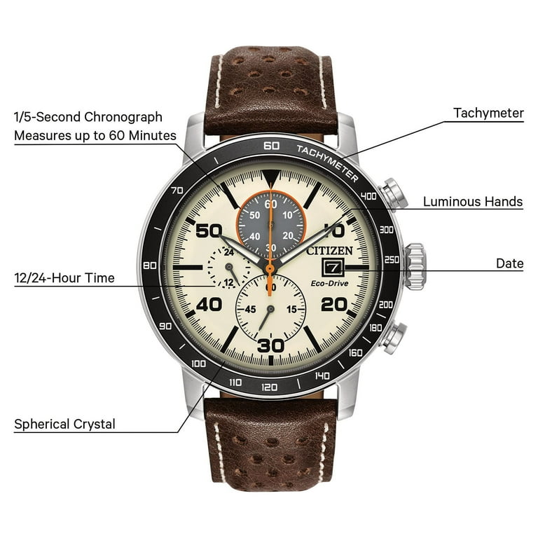 Citizen Eco Drive Brycen Chronograph Light Brown Dial Men s Watch CA0649 06X Walmart