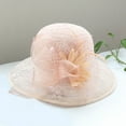 thumbnail image 2 of CAIXIA Derby Hats for Women 2026 Organza Floral Tea Party Hats Church Wide Brim Fascinator Sun Hat Flower Bridal Shower Hat, 2 of 4