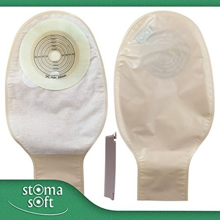 20 One Piece Drainable Ostomy Colostomy Ileostomy Pouch 60mm Cut Size Reusable Disposable By Stoma