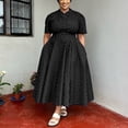 thumbnail image 5 of AURA Plus Size Boho Maxi Dress Women V Neck Summer Print Dress Short Sleeve Casual Vacation Dress, 5 of 7