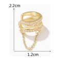 thumbnail image 3 of TIMIFIS Rings For Women Geometric Chain Without Ear Hole Ear Clip Inlaid Zircon High-end Cold Wind Personality Earrings Valentine'S Day Gift, 3 of 6
