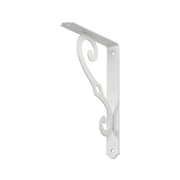 Hyper Tough 8 x 51/2Inch White Metal Decorative Shelf Bracket