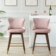 thumbnail image 5 of Roundhill Furniture Leland Fabric Upholstered Counter Height Wingback Stools, Set of 2, Pink, 5 of 5