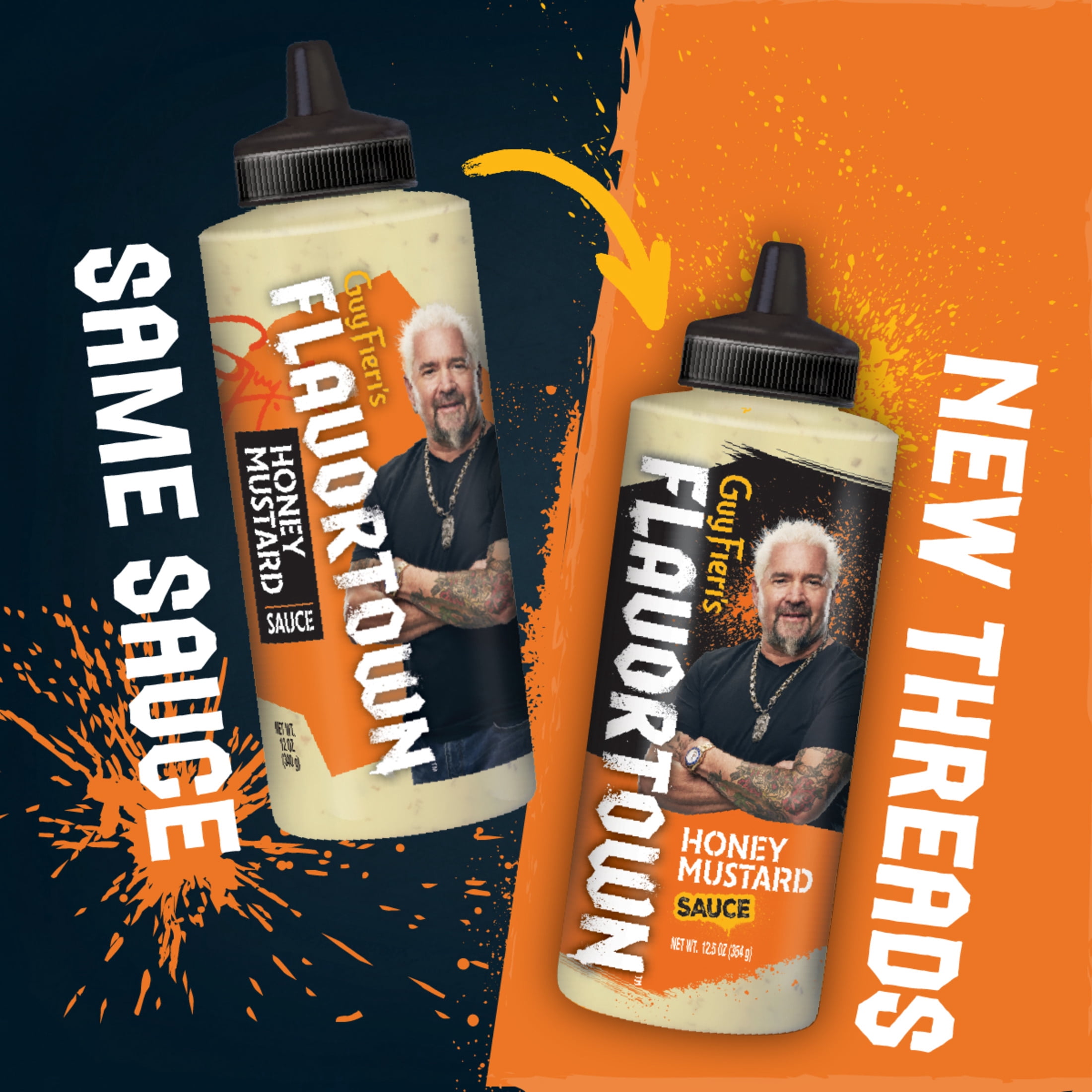 (2 pack) Flavortown Honey Mustard Sauce 12.5 oz