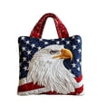 thumbnail image 5 of Fuebueo Women's Patriotic Tote Bag, July 4th American Independence Day Themed Quilted Shoulder Bag, American Flag Eagle Peace Symbol Wallet, Large Capacity Travel Canvas Tote Bag, Perfect Gift（D）, 5 of 6