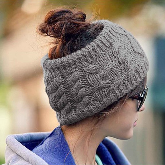 Kayannuo Christmas Women Twisted Woolen Headband Fashion Knitted Hat Ski Cap Christmas Gifts