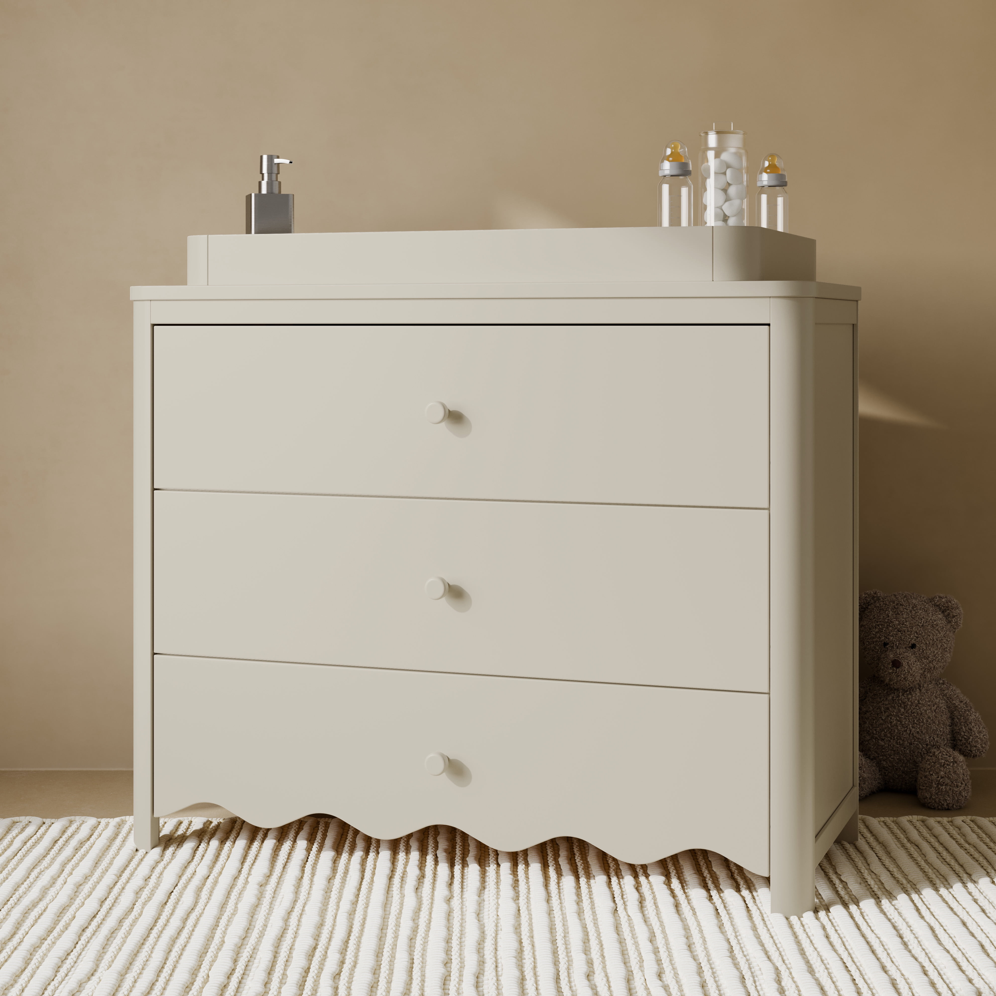 Art of Nursery by Storkcraft Casablanca 3 Drawer Chest with Removable Changing Topper, Frosted Oat