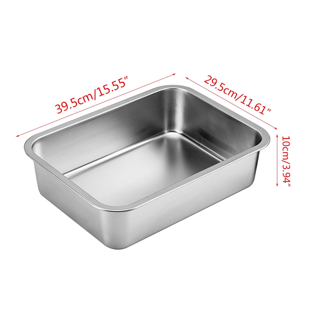 OOKWE Non Odor and Rust Proof Safe and Hard Stainless Steel Litter Box for Cat Rabbit Non-toxic and Odorless Durable Indoor