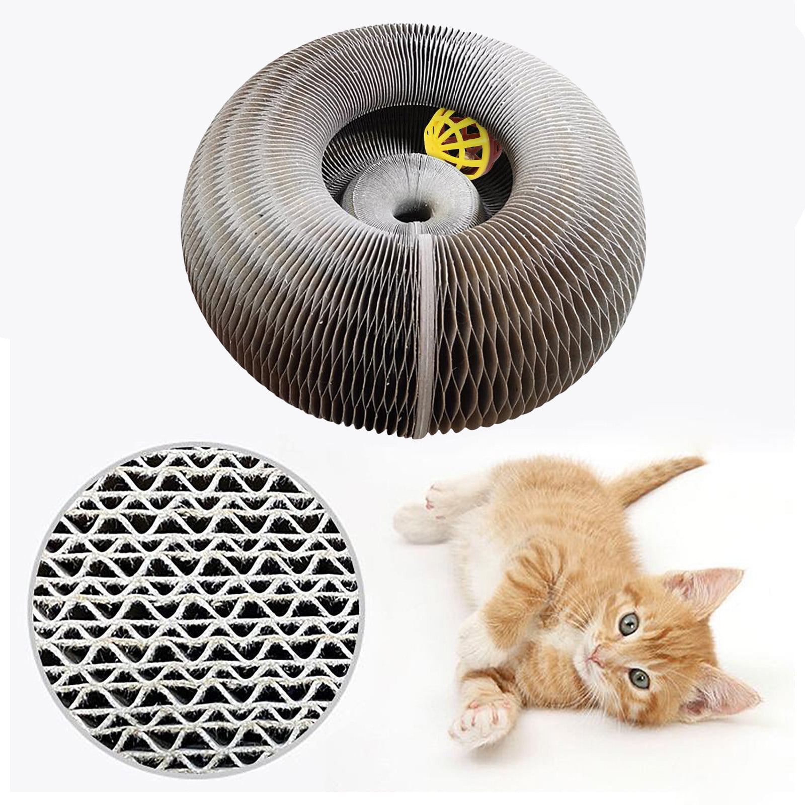 Kitty Kurlz Cat Toy, Cat Accordion Toy with Ball, Magic Organ Cat