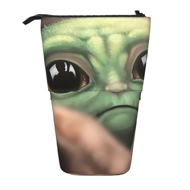 Estuche telescópico para lápices con diseño de Baby Yoda de Star Wars, estuche para lápices, estuche para lápices y bolígrafos, organizador de papelería, bolsa de maquillaje con cierre de cremallera.