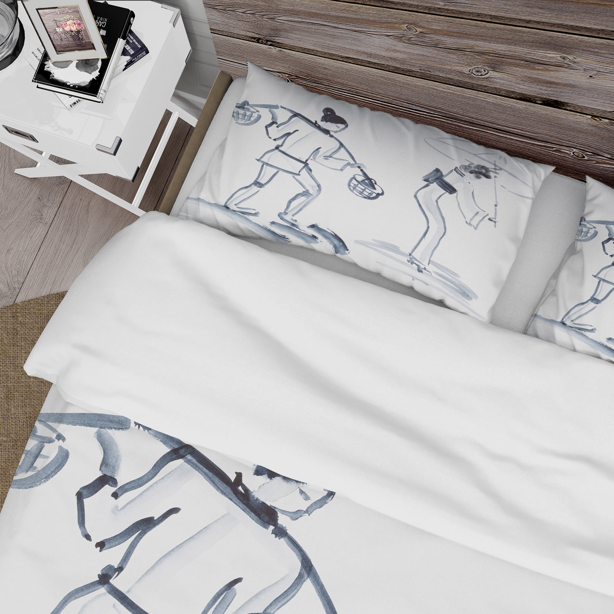 Designart 'Japanese woman with umbrella' Glamour Duvet Cover Set