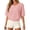 Pink, variant on Women's Loose Fit Comfortable Thermal Top Short Sleeve Blouse Soft Cozy Casual Summer Tee Daily Wear Essential,Khaki L