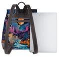 thumbnail image 3 of Xecao Fantasy Cosmic Landscape Pattern Women's Leather Backpack for School, Work, Travel - Stylish PU Leather, Spacious Design, Zipper Closure, 3 of 4