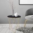 thumbnail image 2 of HOMCOM Round Coffee Table Wood Metal Bedside Table for Living Room Bedroom, 2 of 10