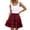Wine, variant on Women's Bohemian Skirt with Built-in Shorts, Tiered Ruffle Flowy Mini Skirt, Casual Beach Skirt for Vacation, Summer and Festival,Black,L