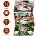 thumbnail image 7 of Red Green Snowman Christmas Round Tablecloth, Fitted Table Cover with Elastic for 55"-60" Round Tables, Xmas Tree Snowflake Winter Wooden Table Cloth Outdoor Dinning Party Waterproof Tablecloths, 7 of 7