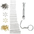 thumbnail image 3 of 126Pcs Hand Twist Drill Home Made Key Ring Pendant Tool Set Kit for Assembly DIY, 3 of 5