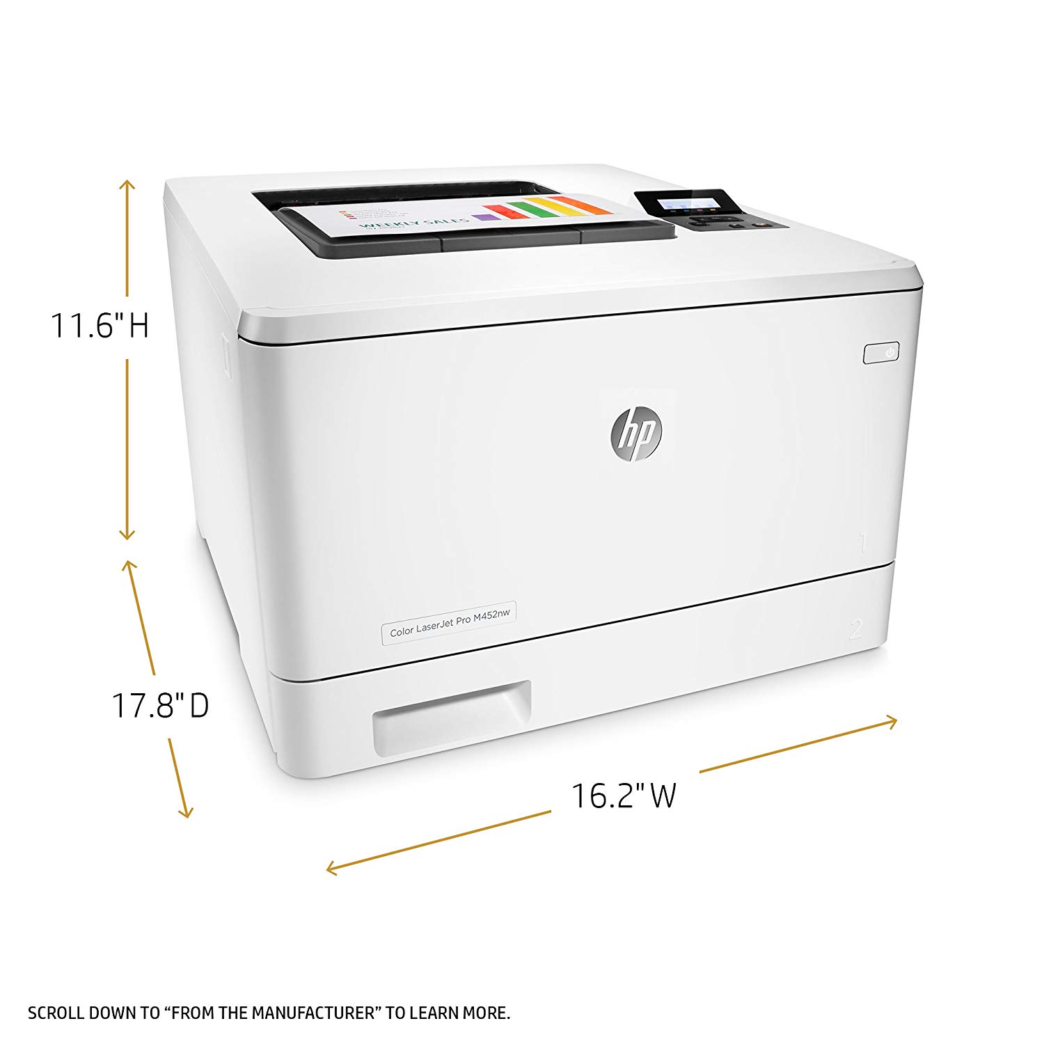 HP Laserjet Pro M452nw Wireless Color Laser Printer with Built-in Ethernet (CF388A) - image 5 of 5