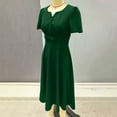 thumbnail image 6 of Efsteb Cocktail Dresses For Women Vintage 1950s Dress Short Sleeve V Neck Swing Dress Wedding Guest Party Dresses (Green,XXL), 6 of 7