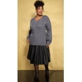 thumbnail image 6 of CASSIE LIZ Womens Sweaters Plus Size Knitted Oversized V Neck Gray Pullover Tops Trendy Fall Winter Outfits Soft and Warm XL 14W 16W, 6 of 8