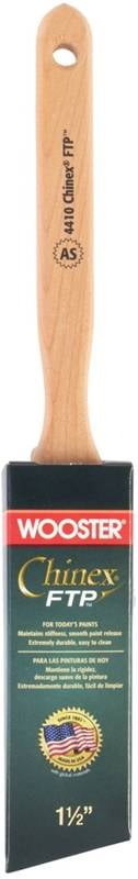 Wooster 4410-1 1/2 Chinex FTP Wood Handle Angle Trim Paint Brush 1-1/2 W in