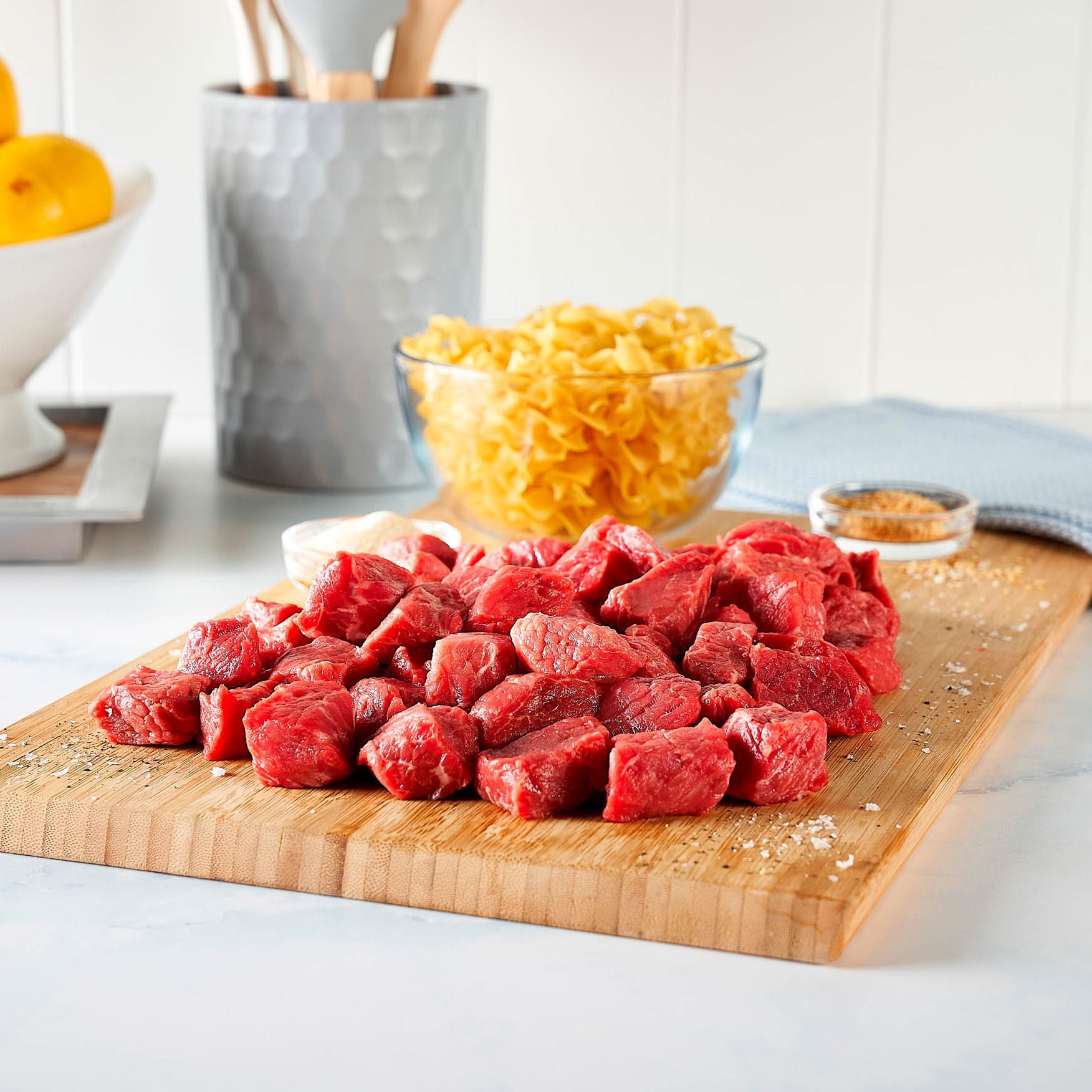 Beef Stew Meat, Tray, Family Pack, Fresh, 1.75 - 2.25 lb