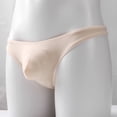 thumbnail image 5 of FITORON Mens No-Show Thong Briefs 100% Polyester Ultra Soft 3D Pouch Beige Quick Dry Underwear for Daily & Workout ,Size 2XL, 5 of 6
