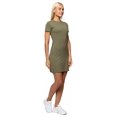 thumbnail image 2 of Women's Modern Fitted Crewneck Mini T-Shirt Dress, M, Khaki, by Ambesonne, 2 of 3