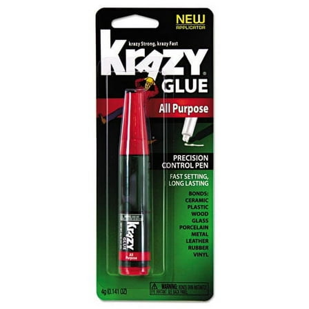 All Purpose Krazy Glue, 0.14 Oz, Dries Clear | Bundle of 2 Each