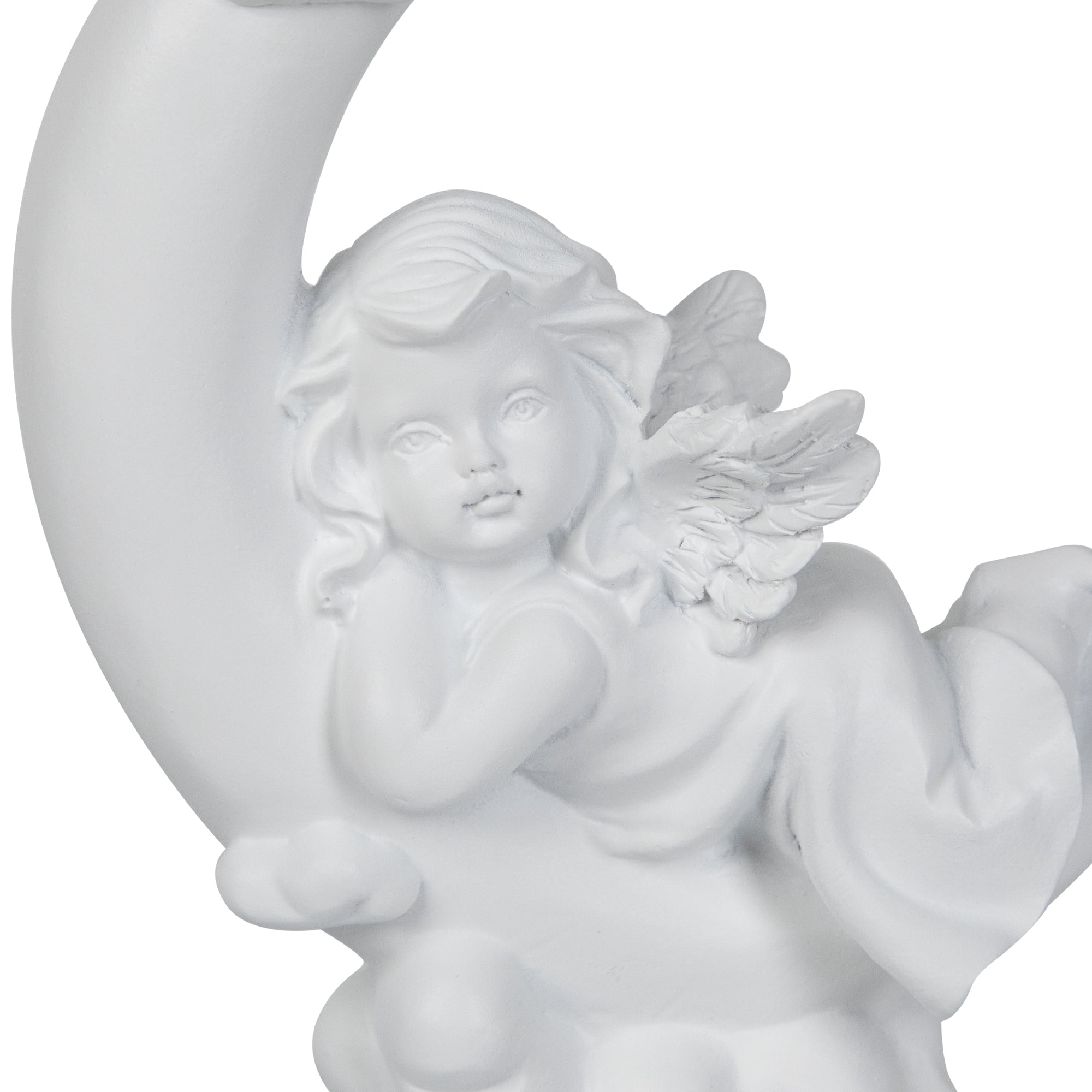 Northlight Girl Cherub Laying on Crescent Moon Statue - 7.25"