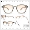 thumbnail image 2 of Normcore Hipster Fashion Beveled Round Horn Rim Plastic Sunglasses Grey - Beige, 2 of 8