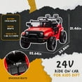 thumbnail image 3 of Okybaby 24V Kids Ride On Truck Car with Remote Control,Four-wheel Suspension, Electric Kids Ride On Toy Car with Dual Motor,LED Light,USB,Bluetooth,MP3 for Kids of 3+,Red, 3 of 8