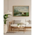 thumbnail image 4 of Drsoum Vintage 24x36in Natural Framed Landscape Canvas Wall Art Cow Farm Classic Wall Prints Modern Farmhouse Bathroom Office Decor, 4 of 6