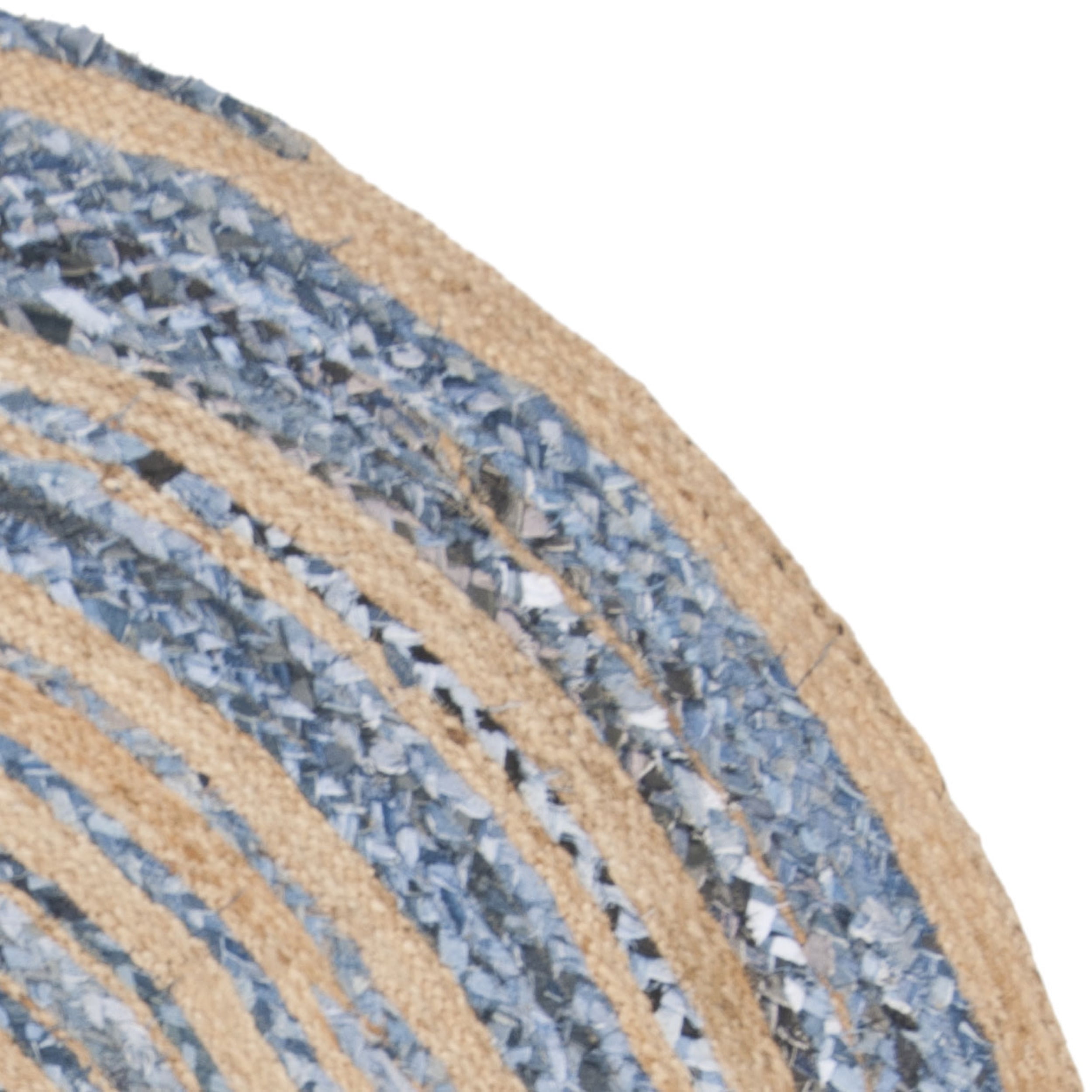SAFAVIEH Cape Cod Corrine Braided Area Rug, 4' x 4' Round, Blue/Natural