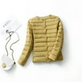 thumbnail image 1 of Pinghu down jacket  round neck thin lightweight solid color simple white duck down women‘s liner lightweight down jacket, 1 of 7