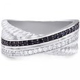 thumbnail image 2 of Silver With Black And White Cubic Zirconia Ring, 2 of 2