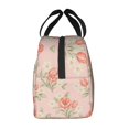 thumbnail image 4 of Blush Pink Tulip Floral Lunch Bag Thick Aluminum Foil Cooler Tote for Women Work Picnic Gift, 4 of 7