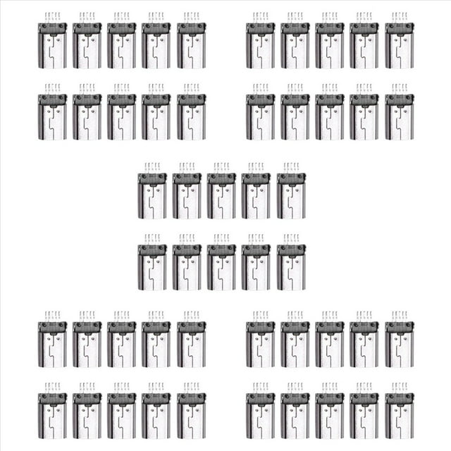 50 Piezas Mini USB Tipo B Macho 180 Grados 5 SMD SMT para Soldar Conector Jack