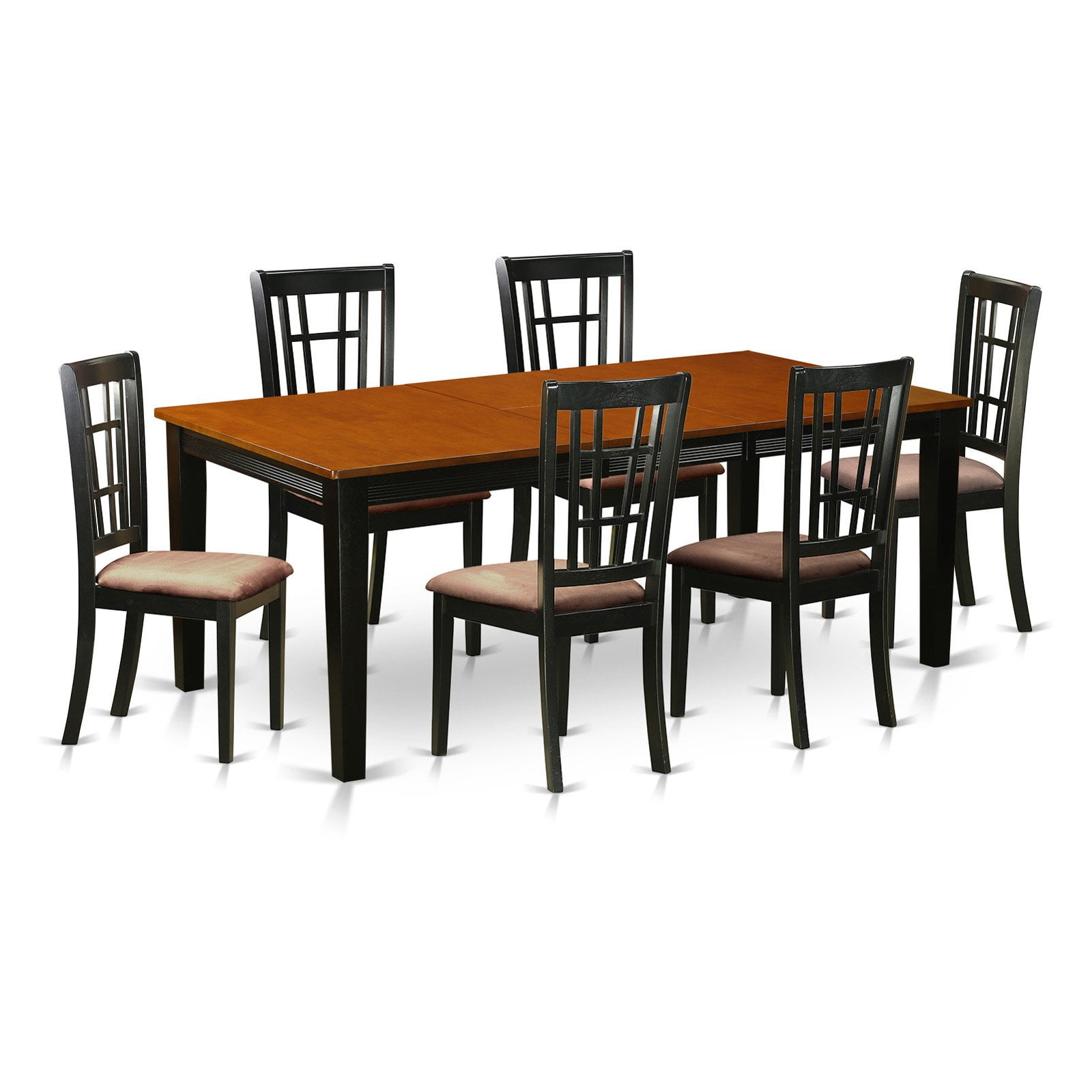 East West Furniture Quincy 7Piece Windowpane Dining Table Set