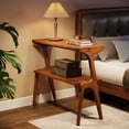thumbnail image 5 of Finmind Narrow End Table for Living Room, 2-Tier Slim Sofa Side Table with Solid Wood Legs, 5 of 6
