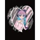 thumbnail image 2 of Camiseta informal de cuello redondo para mujer con estampado de corazón creativo y niña adorable. Top de manga corta a la moda. 100 % algodón. Tejido de punto de elasticidad media. Corte cómodo para t, 2 of 8
