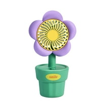 PureCasa Rural Floral Desktop Mini Fan Rechargeable, 2024 New Summer Supplies Portable Desk Fans Home Decor, Battery Operated Small Cooling Fans for Indoor Outdoor Home Office, 1 Pack, Purple