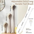 thumbnail image 2 of Foot Brush/Foot File/Silicone Body Scrubber Set(3PCS), 3-IN-1 Foot Scrubber with Long Handle, 10.2‘‘-27.5‘‘Adjustable Foot Scrub Brush with Foot File and Silicone Loofah, Gift-Box(White Set), 2 of 8