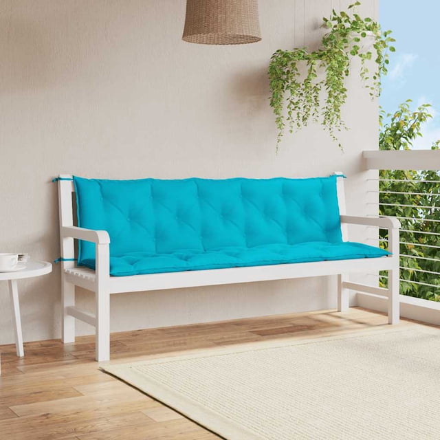 vidaXL Coussins de Banc Intérieur/extérieur 2 Pcs, Hydrofuges, Turquoise 70.9"x19.7"x2.8"