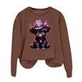 thumbnail image 3 of TINZ Chandail à Motif pour Femmes, Chandails en Molleton Oversize, Col Rond, Manches Longues, Chandail à Fermeture Éclair Complète, Veste à Capuche Française, Chandail Coloré pour Femmes, 3 of 5