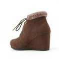 thumbnail image 3 of Qupid Womens Olee-15/Rex-S Lace Up Faux Leather Ankle Wedge Boots, 3 of 4