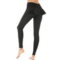 thumbnail image 5 of WLJ Women Solid Color Mid-Waist Two-In-One Back Skirt Yoga Leggings, 5 of 8