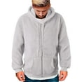 thumbnail image 3 of Tanhomme Men's Winter Jackets Fleece Coats Insulated Thermal Snowboard Jacket Men's Plus Size Color Block Plush Sweatshirt Zipper Hoodie Soft Top Coat Long Sleeve Hooded Sweatshirt Top Jacket, 3 of 7